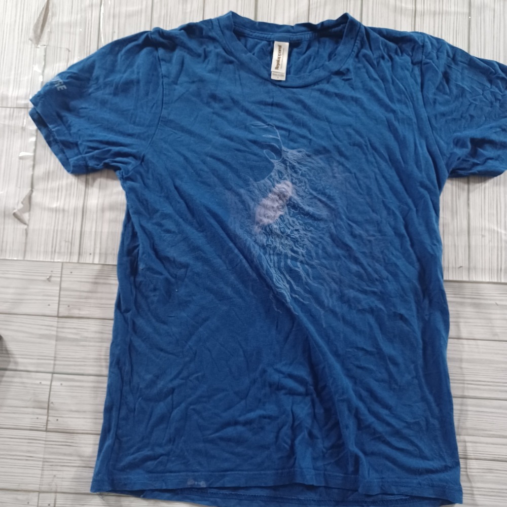 Royal Apparel Blue Bamboo Organic Cotton Jellyfish Graphic Tee Shirt Small USA